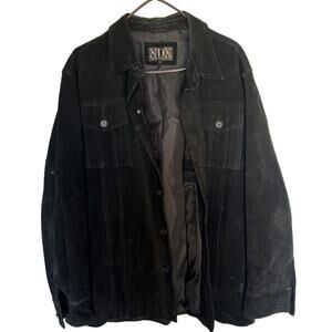 NDX Nederland Men's Black 100% Leather Suede Jacket Size XL